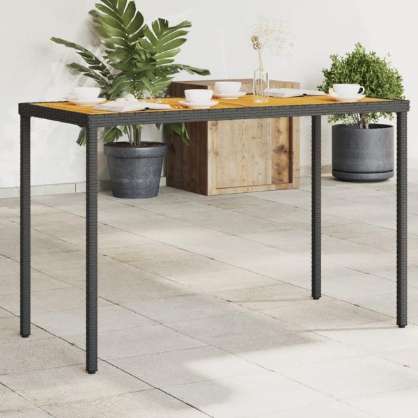 ARDEBO.de - Gartentisch mit Akazienholz-Platte 115x54x74 cm Poly Rattan