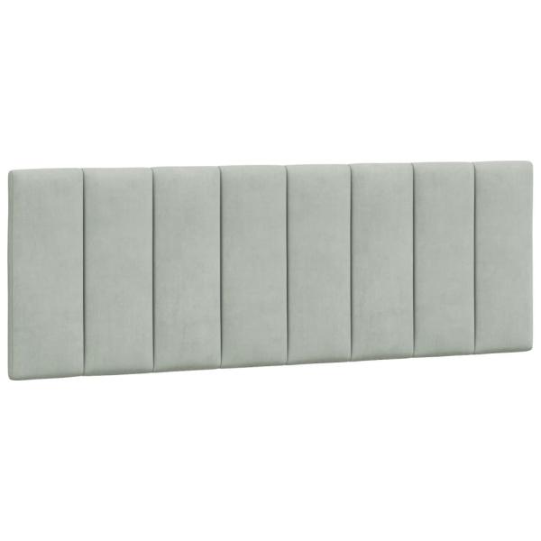 Bettgestell mit LED-Leuchten Hellgrau 120x200 cm Samt