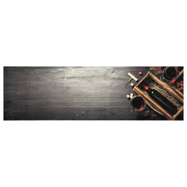 Küchenteppich Waschbar Weinflasche 45x150 cm Samt