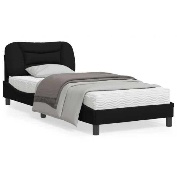 ARDEBO.de - Bettgestell mit LED Schwarz 90x200 cm Stoff
