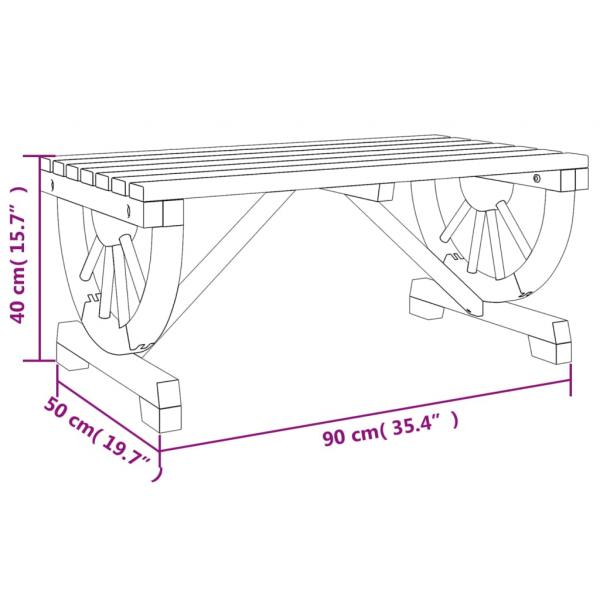 Garten-Couchtisch 90x50x40 cm Massivholz Tanne