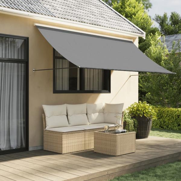 ARDEBO.de - Markise Einziehbar Anthrazit 300x150 cm Stoff und Stahl