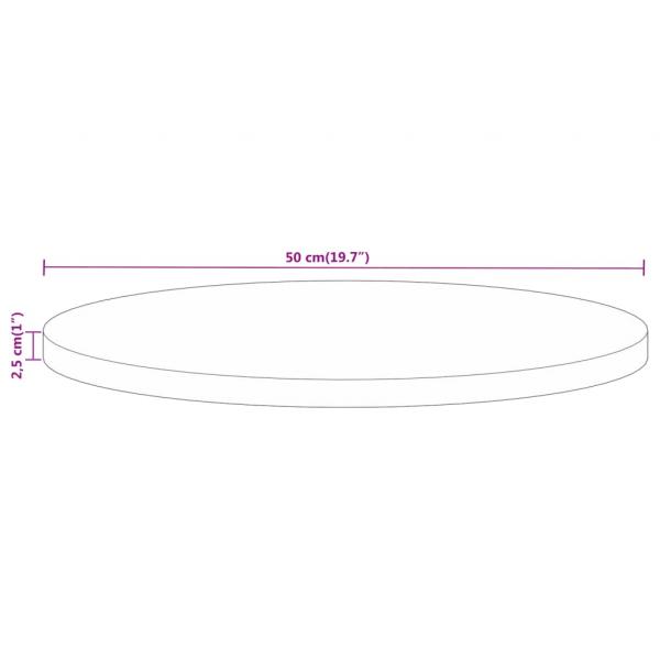 Tischplatte Ø 50x2,5 cm Rund Altholz Massiv
