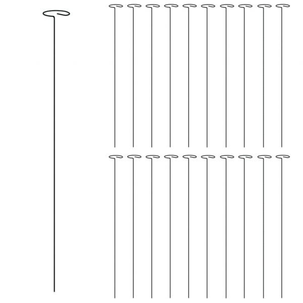 Pflanzenstützen 20 Stk. Dunkelgrün 61 cm Stahl