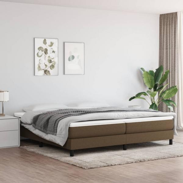 ARDEBO.de - Boxspringbett mit Matratze Dunkelbraun 200x200 cm Stoff