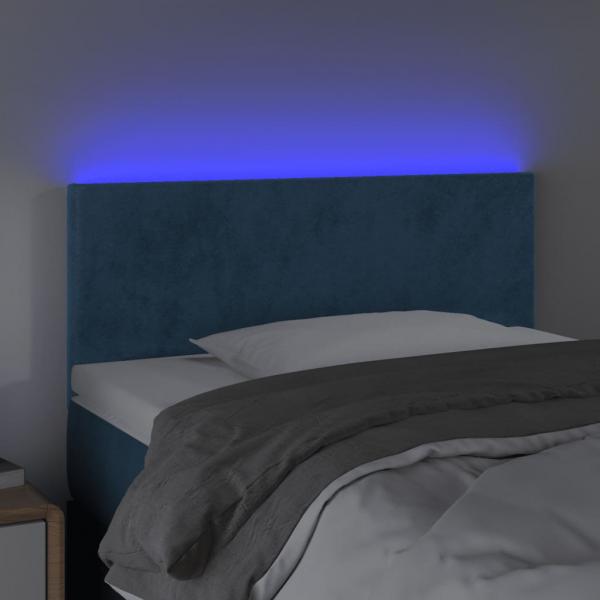 LED Kopfteil Dunkelblau 100x5x78/88 cm Samt