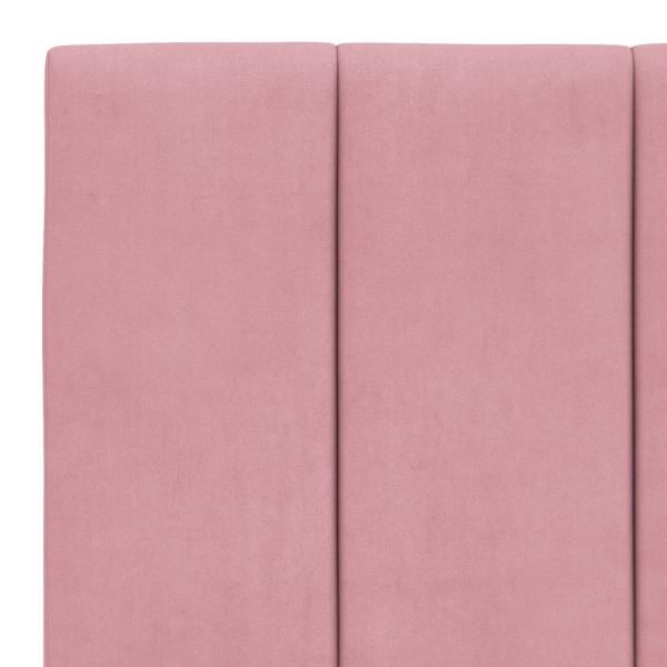 Bettgestell mit LED-Leuchten Rosa 100x200 cm Samt