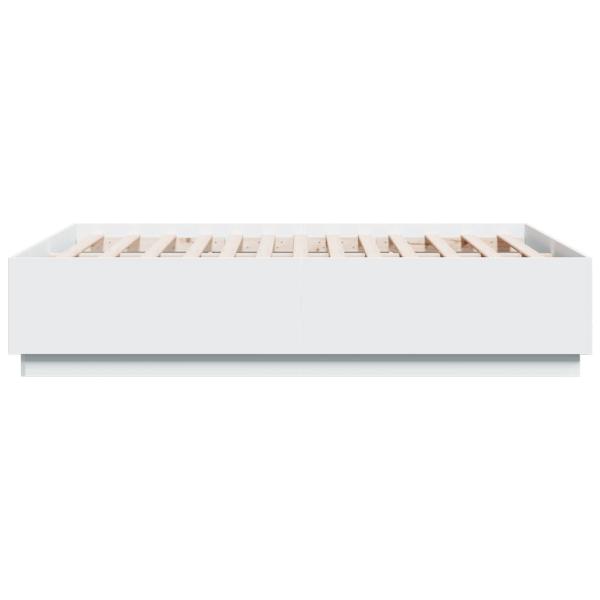 Bettgestell mit LED Weiß 120x190 cm Holzwerkstoff