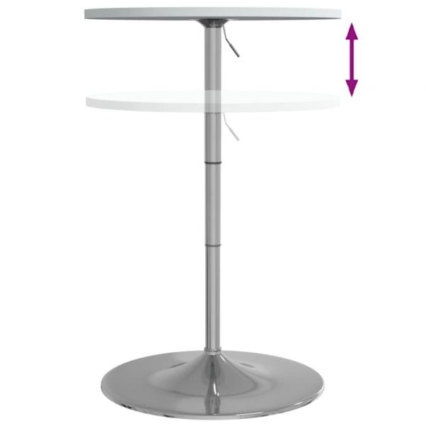 Bartisch Weiß 60x60x90 cm Holzwerkstoff Verchromter Stahl