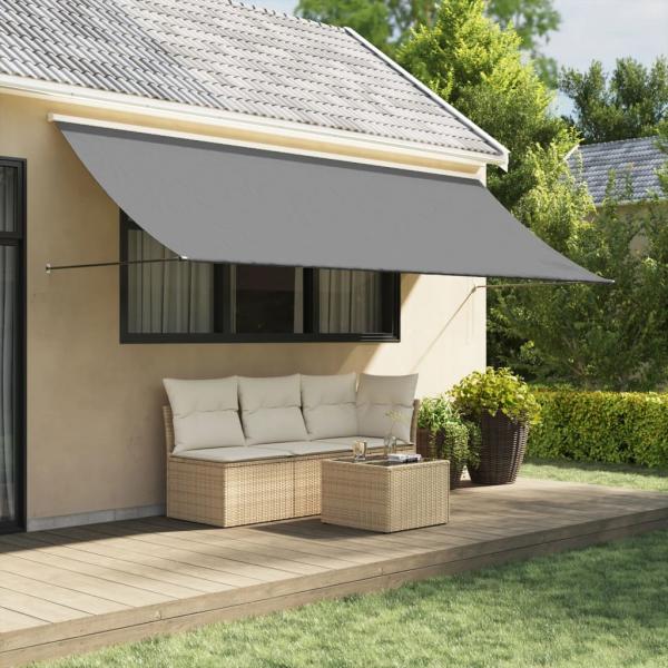 ARDEBO.de - Markise Einziehbar Anthrazit 350x150 cm Stoff und Stahl