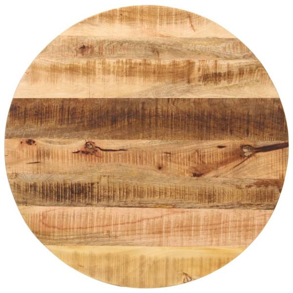 ARDEBO.de - Tischplatte Ø 90x3,8 cm Rund Raues Massives Mangoholz