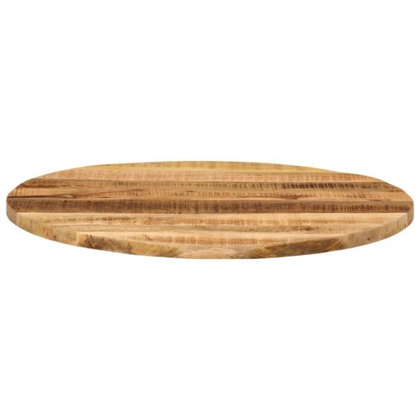 ARDEBO.de - Tischplatte Ø 80x3,8 cm Rund Raues Massives Mangoholz