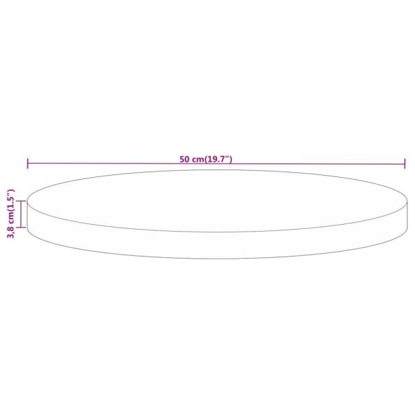 Tischplatte Ø 50x3,8 cm Rund Massivholz Mango