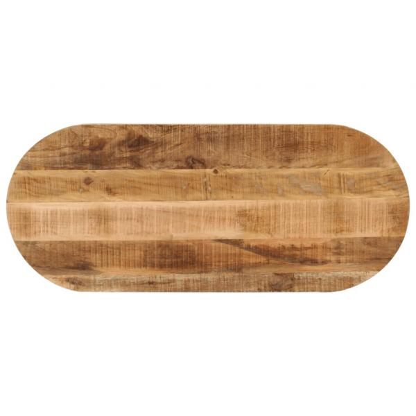 ARDEBO.de - Tischplatte 120x50x3,8 cm Oval Raues Massives Mangoholz