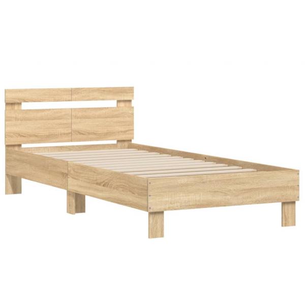 Bettgestell mit Kopfteil Sonoma-Eiche 100x200 cm Holzwerkstoff