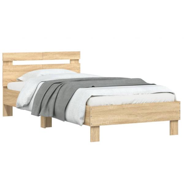 Bettgestell mit Kopfteil Sonoma-Eiche 100x200 cm Holzwerkstoff