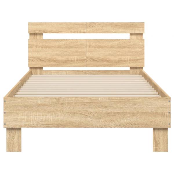 Bettgestell mit Kopfteil Sonoma-Eiche 100x200 cm Holzwerkstoff