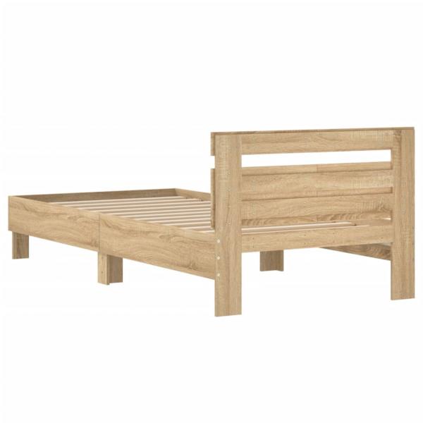Bettgestell mit Kopfteil Sonoma-Eiche 100x200 cm Holzwerkstoff