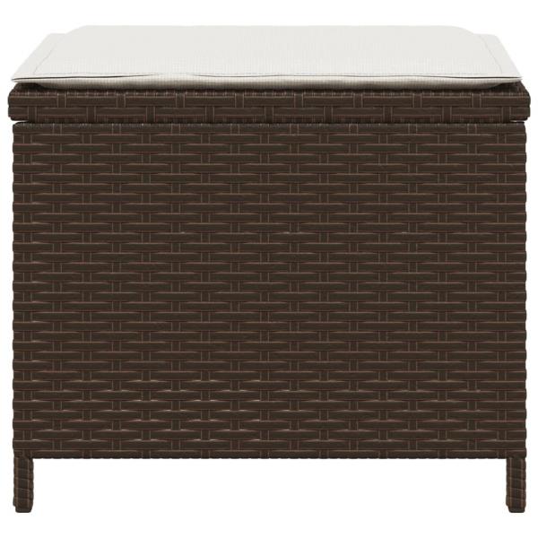 Gartenhocker mit Kissen 4 Stk. Braun 41x41x36 cm Poly Rattan