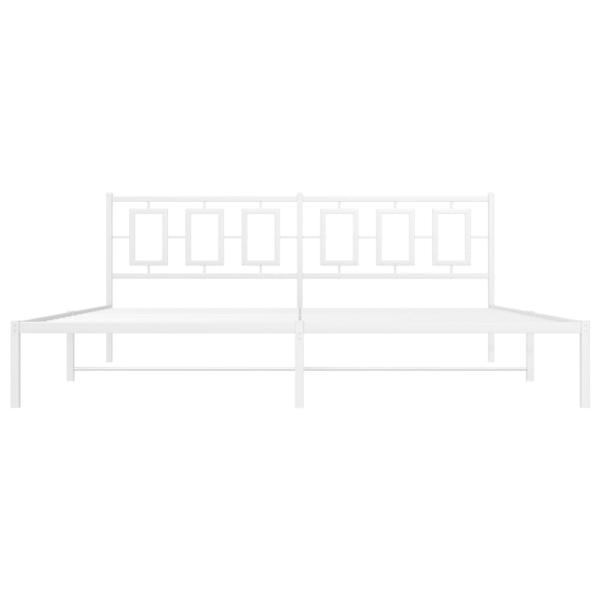 Bettgestell mit Kopfteil Metall Weiß 200x200 cm