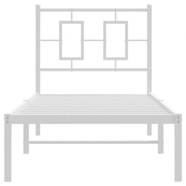 Bettgestell mit Kopfteil Metall Weiß 80x200 cm