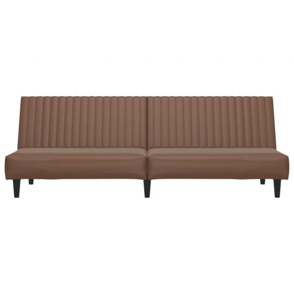 Schlafsofa 2-Sitzer Braun Kunstleder