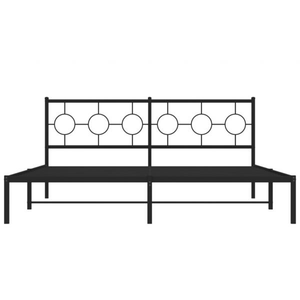 Bettgestell mit Kopfteil Metall Schwarz 183x213 cm