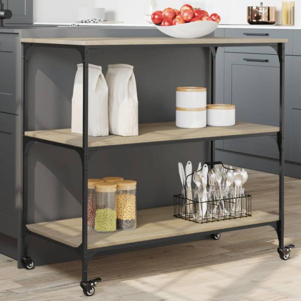 ARDEBO.de - Küchenwagen Sonoma-Eiche 102x50x95 cm Holzwerkstoff