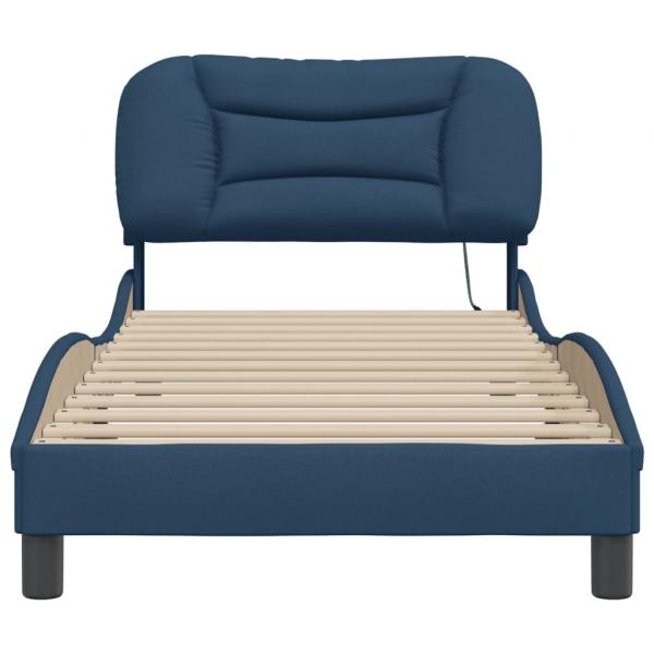 Bettgestell mit LED Blau 80x200 cm Stoff