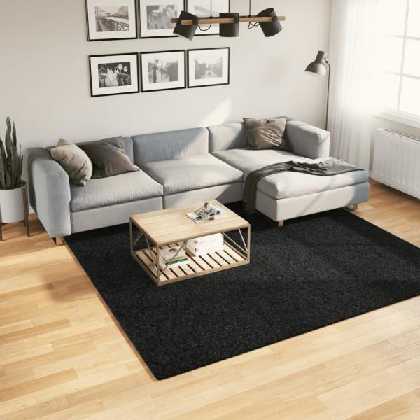 ARDEBO.de - Teppich OVIEDO Kurzflor Schwarz 240x240 cm