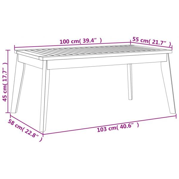 Garten-Esstisch 100x55x45 cm Massivholz Akazie