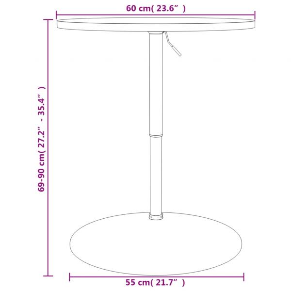 Bartisch Schwarz 60x60x90 cm Holzwerkstoff Verchromter Stahl