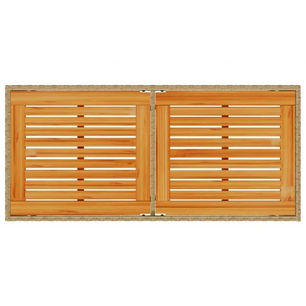 Gartentisch mit Akazienholz-Platte 115x54x74 cm Poly Rattan