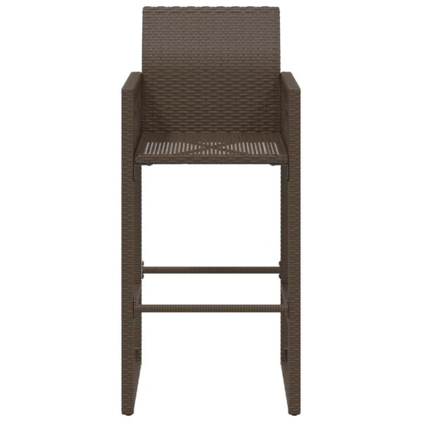 Garten-Barhocker 2 Stk. Braun Poly Rattan