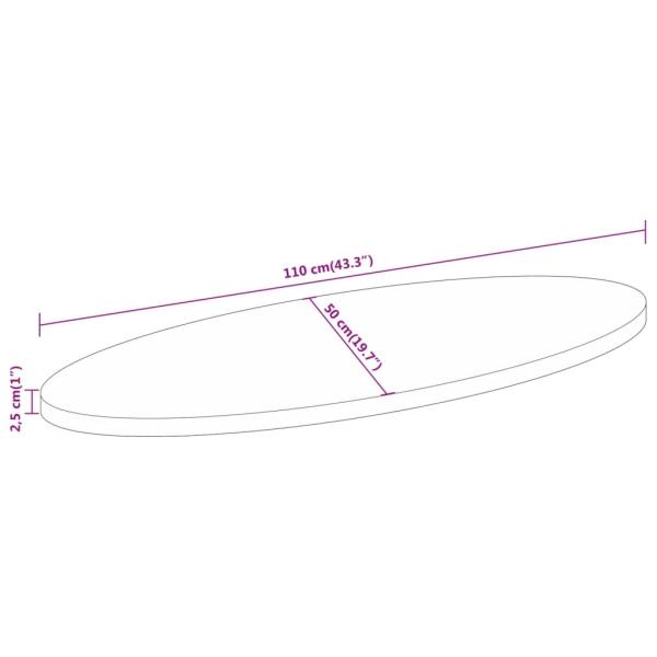ARDEBO.de - Tischplatte 110x50x2,5 cm Oval Massivholz Akazie