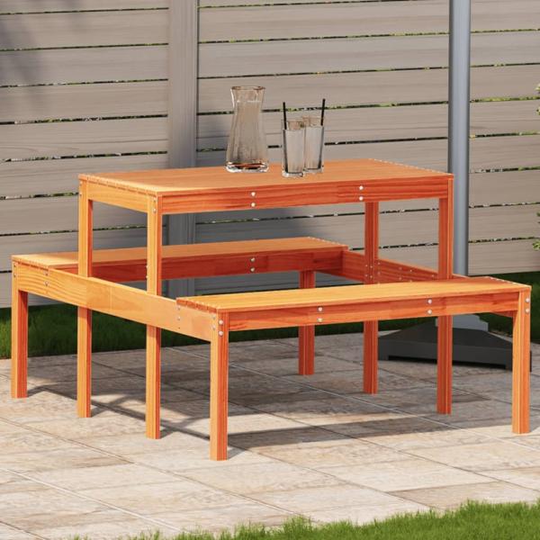 ARDEBO.de - Picknicktisch Wachsbraun 110x134x75 cm Massivholz Kiefer