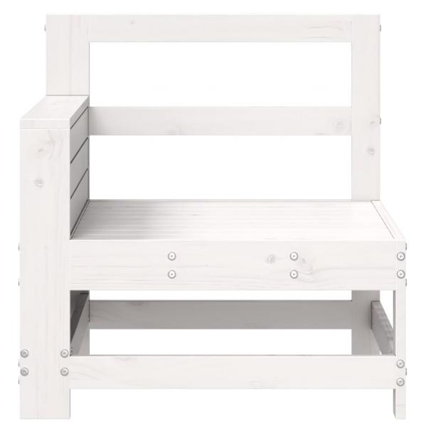 Gartensofa mit Armlehne Weiß 69x62x70,5 cm Massivholz Kiefer