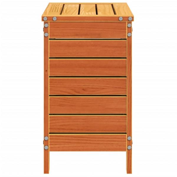 Gartenhocker Wachsbraun 62x31,5x52 cm Massivholz Kiefer