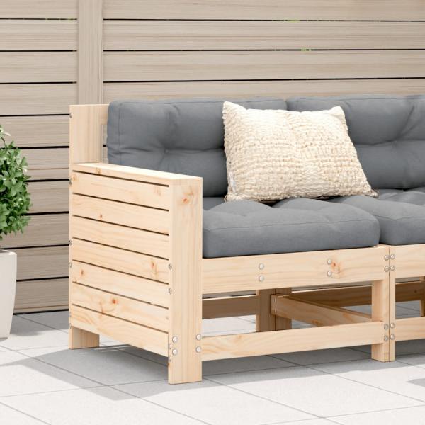 ARDEBO.de - Gartensofa mit Armlehne und Kissen Massivholz Kiefer