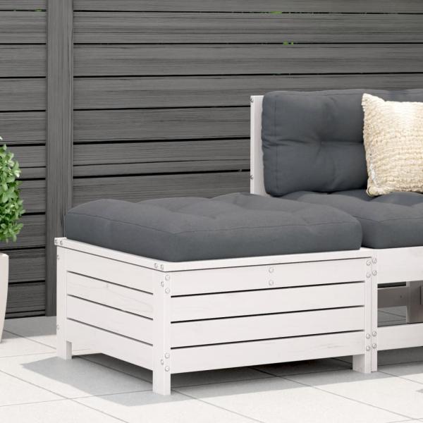 ARDEBO.de - Gartenhocker Weiß 62x63,5x32 cm Massivholz Kiefer