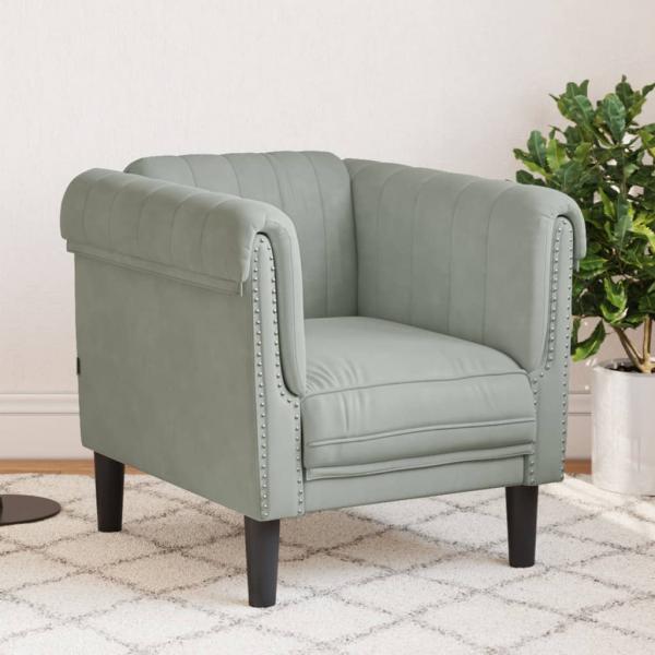ARDEBO.de - Sessel Hellgrau Samt