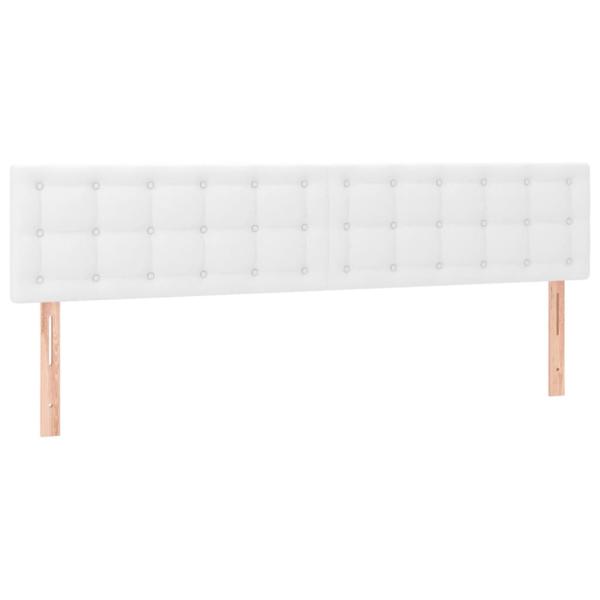 Boxspringbett mit Matratze & LED Weiß 120x190 cm Kunstleder