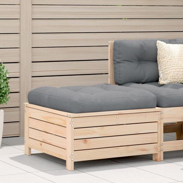 ARDEBO.de - Gartenhocker mit Kissen Massivholz Kiefer