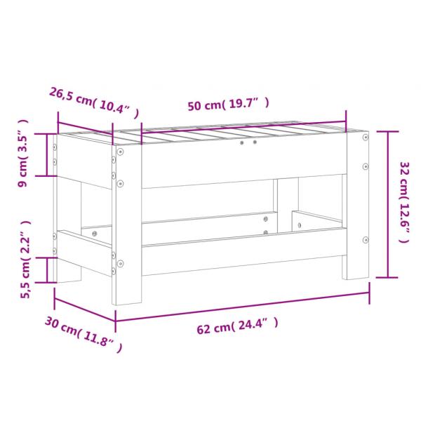 Gartenhocker 62x30x32 cm Massivholz Douglasie