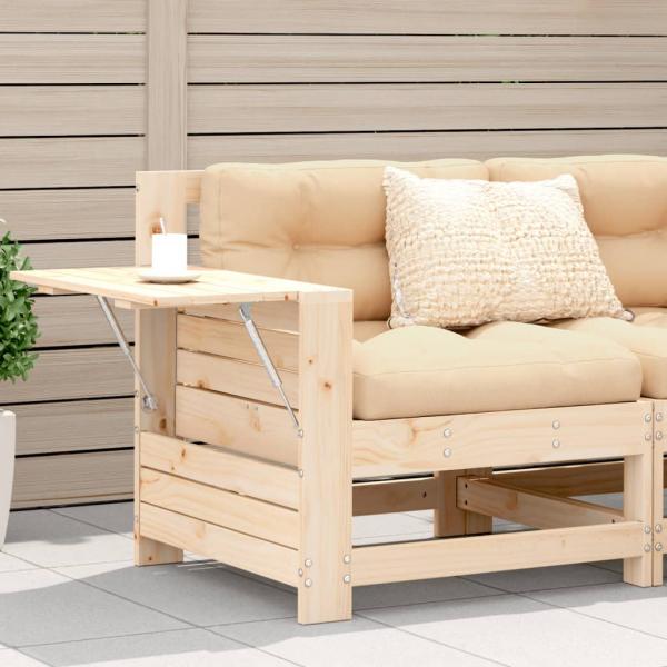ARDEBO.de - Gartensofa mit Armlehne und Kissen Massivholz Kiefer
