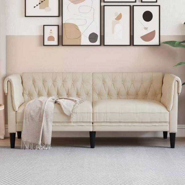 ARDEBO.de - 2-Sitzer-Sofa Chesterfield Leinen