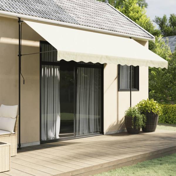ARDEBO.de - Markise Einziehbar Creme 350x150 cm Stoff und Stahl