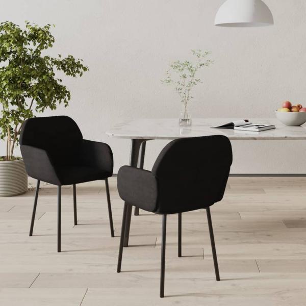 ARDEBO.de - Esszimmerstühle 2 Stk. Schwarz Samt