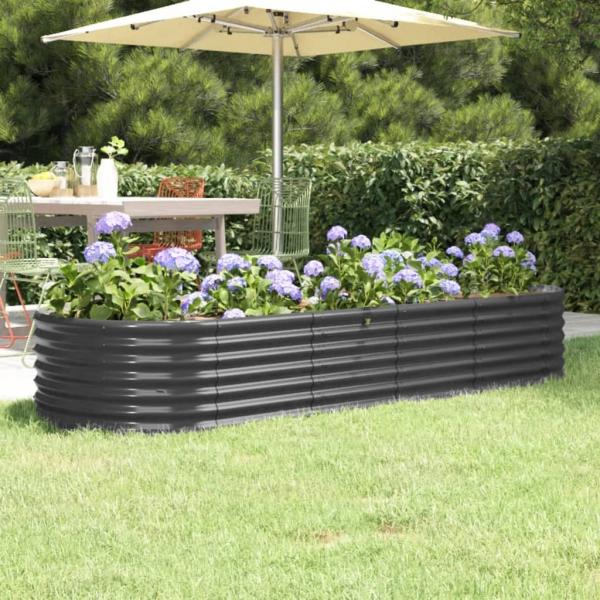 ARDEBO.de - Hochbeet Pulverbeschichteter Stahl 224x80x36 cm Anthrazit