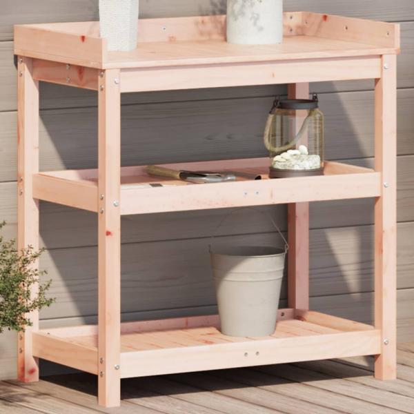 ARDEBO.de - Pflanztisch mit Ablagen 82,5x45x86,5 cm Massivholz Douglasie